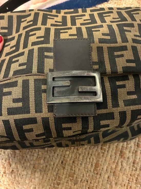 Fendi Brown and Dark Brown FF Canvas Messenger Bag - Picture 5 of 17